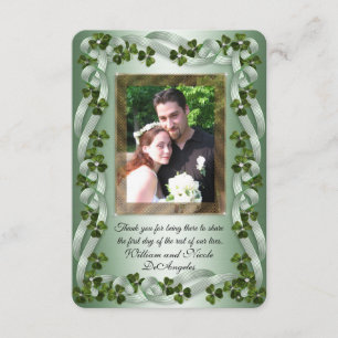 Tarjeta De Agradecimiento Boda irlandés Gracias a los shamrock de cartas