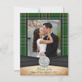 Tarjeta De Agradecimiento Boda irlandés Tartan Celtic Claddagh Gracias