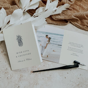 Tarjeta De Agradecimiento Boda Island Vintage Pineapple Foto