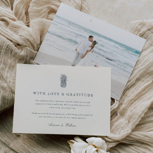 Tarjeta De Agradecimiento Boda Island Vintage Pineapple Foto