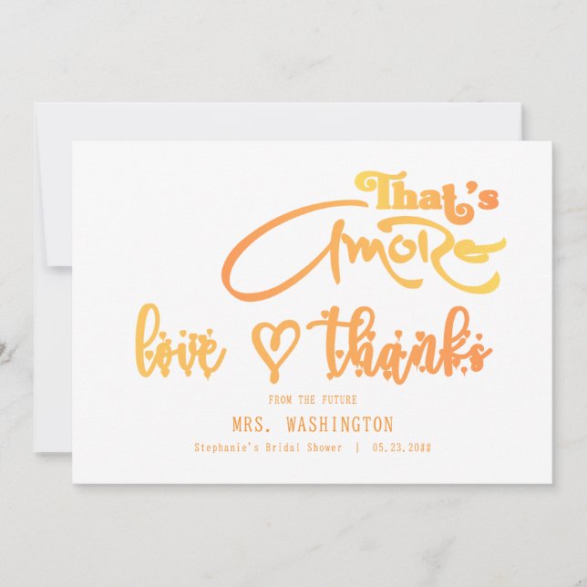 Tarjeta De Agradecimiento Boda Italiana con Cóctel Aperol That's Amore (Anverso)