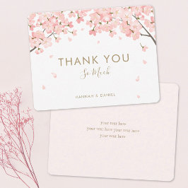 Tarjeta De Agradecimiento Boda japonés de flores de cerezo rosado sakura