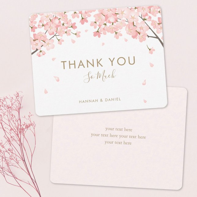 Tarjeta De Agradecimiento Boda japonés de flores de cerezo rosado sakura (Subido por el creador)