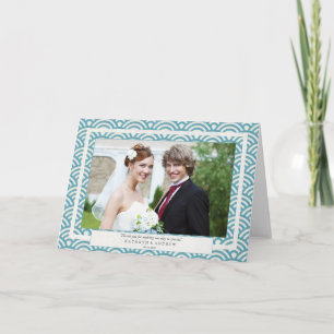 Tarjeta De Agradecimiento Boda japonés Seigaiha Gracias/Personalizado Textos