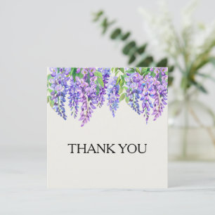 Tarjeta De Agradecimiento Boda Jardín Botánico de Flores Púrpura de Wisteria