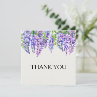 Tarjeta De Agradecimiento Boda Jardín Botánico de Flores Púrpura de Wisteria