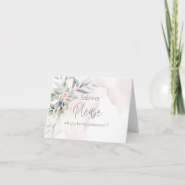 Tarjeta De Agradecimiento Boda | Jardín de campo Flor rosa
