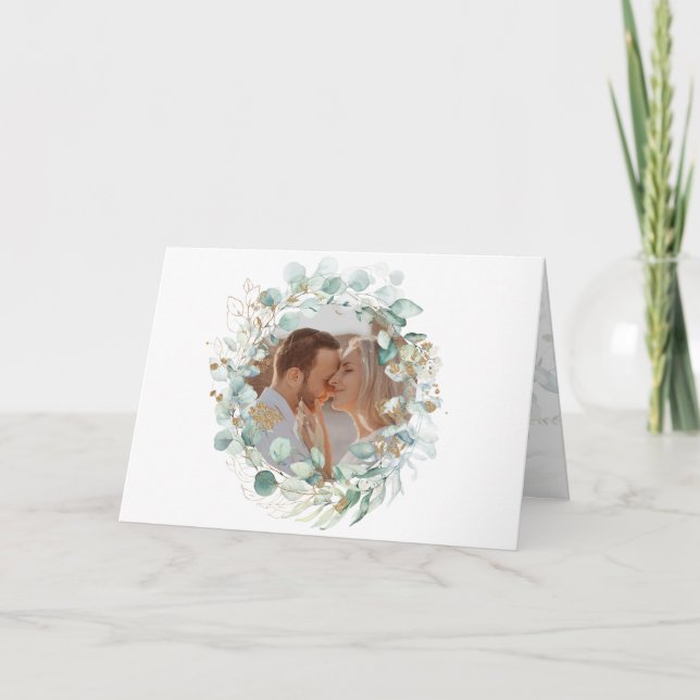 Tarjeta De Agradecimiento Boda judío Personalizado Chuppah Foto (Anverso)