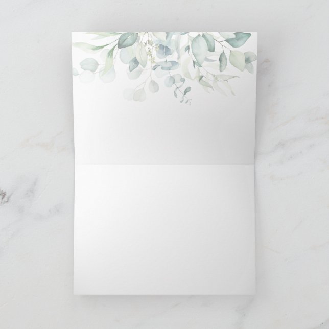 Tarjeta De Agradecimiento Boda judío Todah Rabah Hebrew Eucalyptus (Interior)