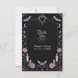 Tarjeta De Agradecimiento Boda Kawaii Gótica Pastel Caprichosa