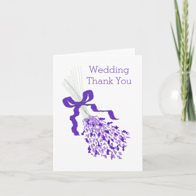 Tarjeta De Agradecimiento Boda Lavender (Anverso)