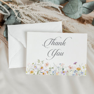 Tarjeta De Agradecimiento Boda Llana de Jardin de Primavera Caprichoso con F