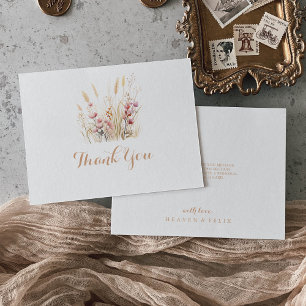 Tarjeta De Agradecimiento Boda Llano Floral Silvestre Fall Meadow