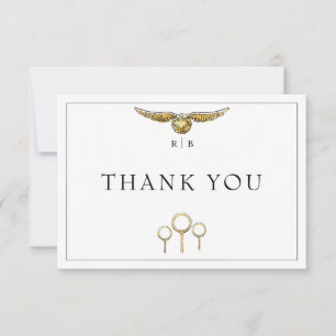 Tarjeta De Agradecimiento Boda Mágica de Acuarela de Harry Potter