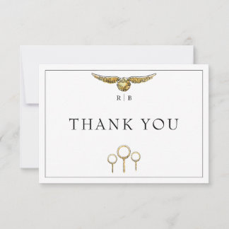 Tarjeta De Agradecimiento Boda Mágica de Acuarela de Harry Potter