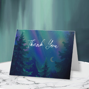Tarjeta De Agradecimiento Boda Mágico Momento del Bosque de las Luces del No