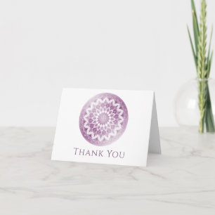 Tarjeta De Agradecimiento Boda Mandala de Encaje Rosa