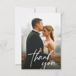 Tarjeta De Agradecimiento Boda manuscrita de guiones 2 fotos