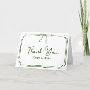 Tarjeta De Agradecimiento Boda manuscrito Gracias Cartas Elegantes Bow