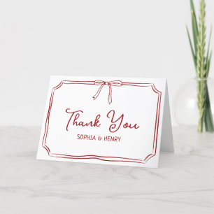 Tarjeta De Agradecimiento Boda manuscrito Gracias Cartas Elegantes Bow