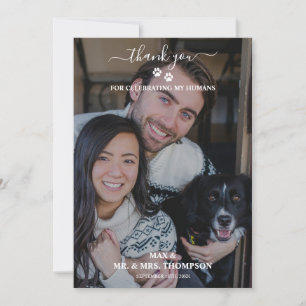 Tarjeta De Agradecimiento Boda Mascota fotográfica moderna Perro a mis seres