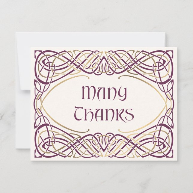Tarjeta De Agradecimiento Boda medieval de Fantasy Celtic (Anverso)