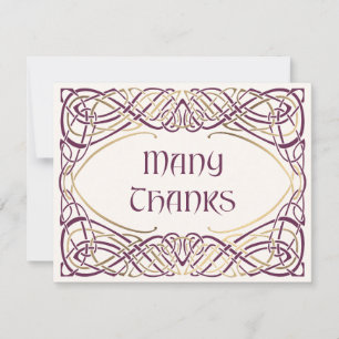 Tarjeta De Agradecimiento Boda medieval de Fantasy Celtic