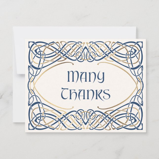 Tarjeta De Agradecimiento Boda medieval de Fantasy Celtic (Anverso)