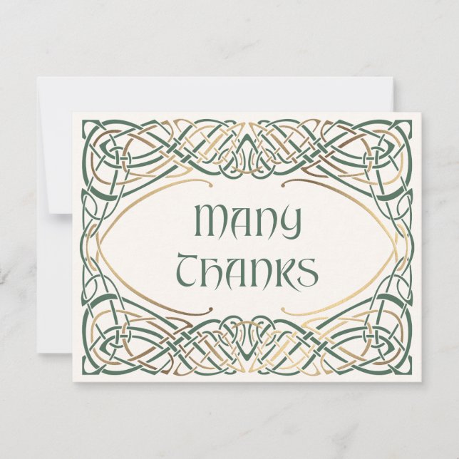 Tarjeta De Agradecimiento Boda medieval de Fantasy Celtic (Anverso)