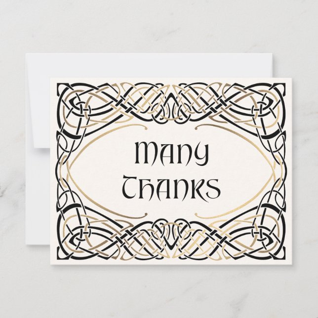 Tarjeta De Agradecimiento Boda medieval de Fantasy Celtic (Anverso)