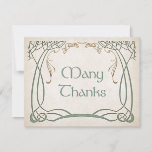 Tarjeta De Agradecimiento Boda Medieval Fantástica Celta