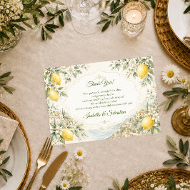Tarjeta De Agradecimiento Boda Mediterránea Romántica