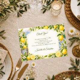 Tarjeta De Agradecimiento Boda Mediterránea Romántica