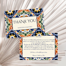 Tarjeta De Agradecimiento Boda mexicano de época de Talavera