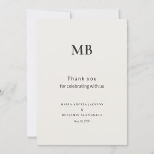 Tarjeta De Agradecimiento Boda Micro Minimalista Moderna