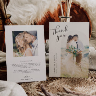 Tarjeta De Agradecimiento Boda Minimalista Arco Blanco