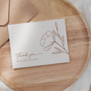 Tarjeta De Agradecimiento Boda minimalista De Boho Gracias Card Flat HADLEY