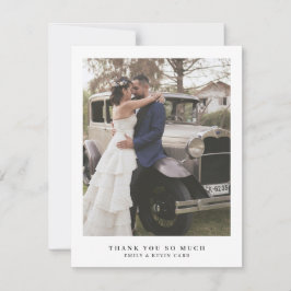Tarjeta De Agradecimiento Boda minimalista de foto moderna simple