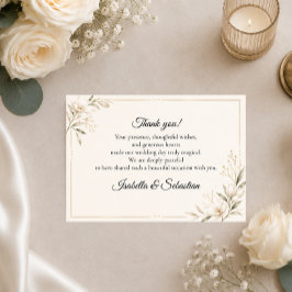 Tarjeta De Agradecimiento Boda Minimalista Elegante