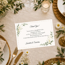 Tarjeta De Agradecimiento Boda Minimalista Elegante con Lirios de Calla