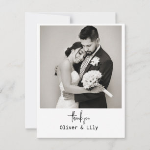 Tarjeta De Agradecimiento Boda Minimalista Elegante Foto