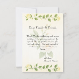 Tarjeta De Agradecimiento Boda Minimalista floral rústico