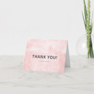 Tarjeta De Agradecimiento Boda Minimalista Limpia Acuarela Melocotón Moderna