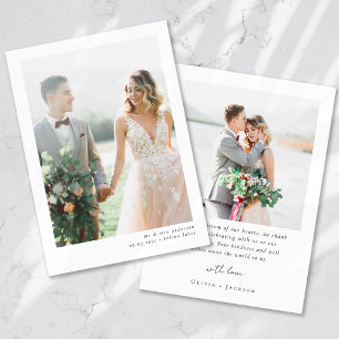 Tarjeta De Agradecimiento Boda Minimalista moderno