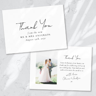 Tarjeta De Agradecimiento Boda Minimalista moderno de fotografías