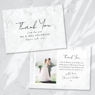 Tarjeta De Agradecimiento Boda Minimalista moderno de fotografías