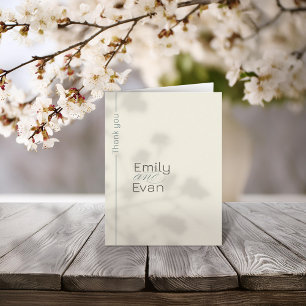 Tarjeta De Agradecimiento Boda Minimalista Neutral moderno