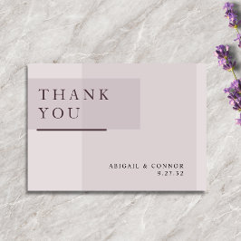 Tarjeta De Agradecimiento Boda Minimalista neutro de lavanda gris