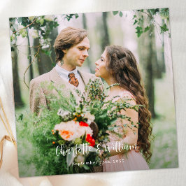 Tarjeta De Agradecimiento Boda minimalista Personalizado Foto Simple