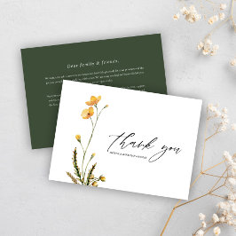Tarjeta De Agradecimiento Boda Minimalista ruso moderno de Flor silvestre
